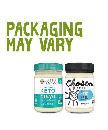 Chosen Foods Classic Keto Mayo - Non-GMO, Gluten Free, Dairy Free, 12 Fl Oz (Pack of 6) | Perfect for Sandwiches & Dressings - Buy Online on SooperMarket.com