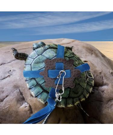 Dongker Turtle Harness and Leash | Adjustable Leather Turtle Control Rope for Walking Pet Turtles - L Blue - Buy Online on SooperMarket.com