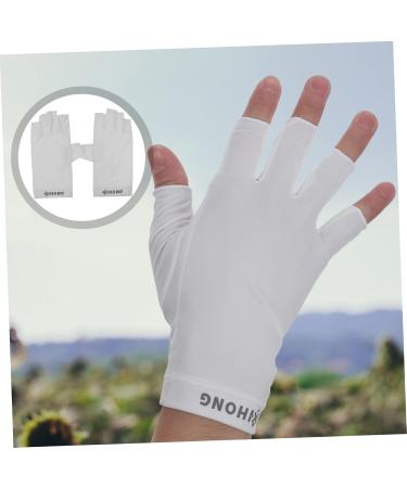 OSALADI 1 Pair Uv Gloves Summer Beach Gloves Summer Driving Gloves Nail Dryer Uv Glove Outdoor Hiking Gloves Nail Art Skin Care Supply Miss White Manicure Skin Care Products Fabric 19.5x8cm White - Buy Online on SooperMarket.com