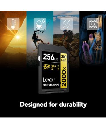 Lexar Professional 2000x 128GB SDXC UHS-II Card - Up To 300MB/s Read Speed - DSLR & Cinema Cameras - 128GB Single (LSD2000128G-BNNNU) - Buy Online on SooperMarket.com