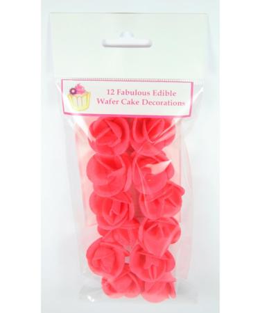 12 Red Roses- Beautiful Edible 3d Wafer Cake Decorations - Buy Online on SooperMarket.com