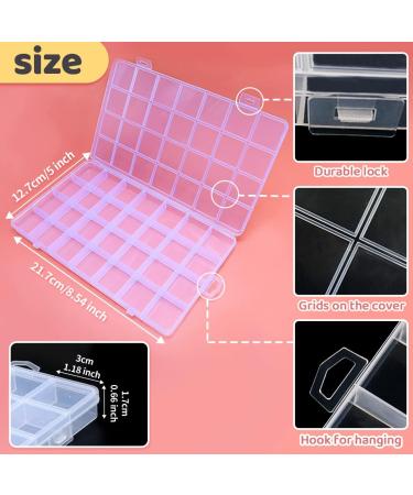 IOOLEEM 28 Grids Plastic Bead Organizer Box - Clear Storage Container with Dividers for Arts and Crafts - 8.6x5x0.66 inch (1 Pack) - Buy Online on SooperMarket.com