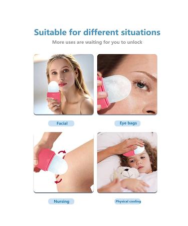 Rcool Ice Face Roller & Gua Sha Massager Set - Facial Beauty Tools for Fine Lines, Pores, Acne & Skin Care - Pink - Buy Online on SooperMarket.com