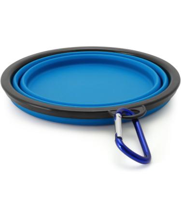 iGadgitz Home Large Foldable Travel Silicone Dog Bowl Food Water Feeding Portable Dish for Pet (Blue) - Buy Online on SooperMarket.com