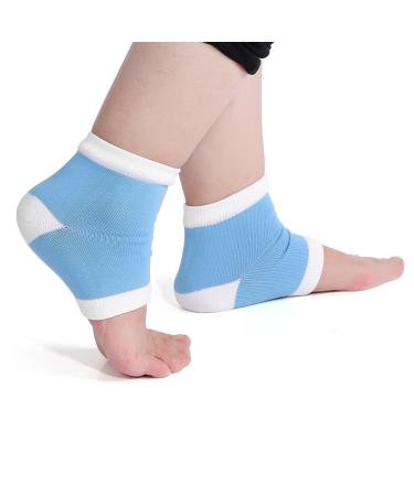 Heel socks angrek 2 piece of washable gel spa heel socks Moisturizing pedicure foot care Open toe socks heel protection socks for dry cracked paragraphs (blue)