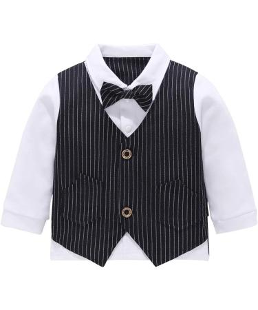 AmzBarley Baby Boys Gentlemans Outfit Suit | Kids Tuxedo Rompers | Black | 3-4 Years - Buy Online on SooperMarket.com