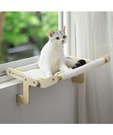 MEWOOFUN Sturdy Cat Window Perch Hammock | Reversible Mat | Holds Up to 40lbs | Beige-Large - Buy Online on SooperMarket.com