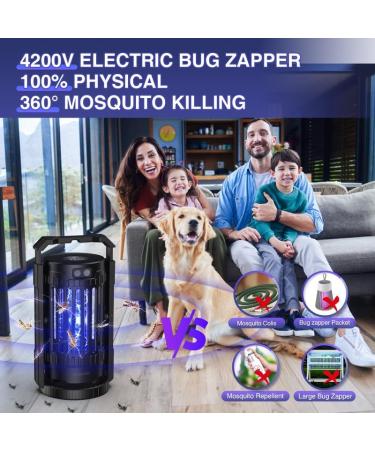 Bug Zapper for Outdoor Indoor 4200V 15W UV Mosquito Killer Lamp Waterproof Electronic Mosquito Zapper Fly Catcher Fly Traps Fly Zapper Insect Killer Mosquito Trap for Kitchen Balcony Patio Camping - Buy Online on SooperMarket.com