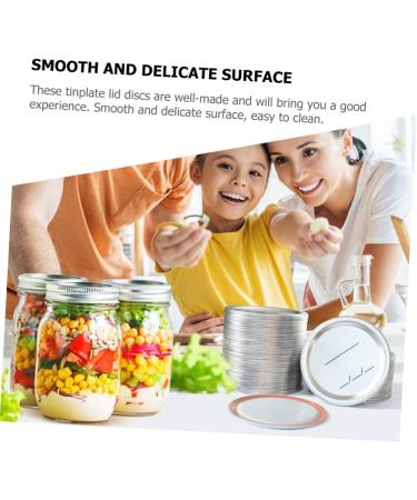 POPETPOP 90 Pcs Mason Jar Lids Soda Can Lids Sprouting Lids for Mason Jars Lids Regular Mouth Glass Coffee Carafe Canning Jar Lids Wide Mouth Mason Jar Metal Lids Tinplate Heart-shaped Ring Silverx3pcs 8.6X8.6X0.2CMx3pcs - Buy Online on SooperMarket.com