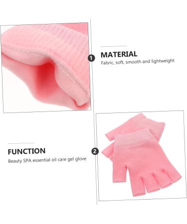 HAPINARY 2 Pairs Gel Gloves Half Finger Gloves Fingerless Moisturizing Gloves for Dry Hands Skin Care Gloves Comfortable Gloves Cotton Moisturising Gloves at Night Lotion Miss Dipping Pink - Buy Online on SooperMarket.com