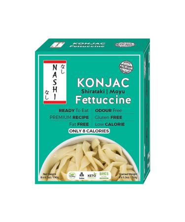 Nashi Shirataki Konjac Fettuccine Pasta- Odour Free Low Calorie & Fat Free Suitable For Vegan Glucomannan Keto Friendly Instant Meal | Ready to Eat (8 190g)