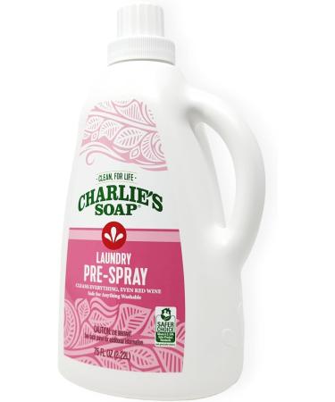 Charlie's Soap Laundry Pre-Spray Stain Remover Refill 75oz - Natural Eco-Friendly Laundry Pretreat for Tough Stains - International Shipping Available - Buy Online on SooperMarket.com