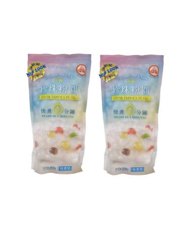 WuFuYuan Instant Pearl Color Tapioca 250g 2-Pack