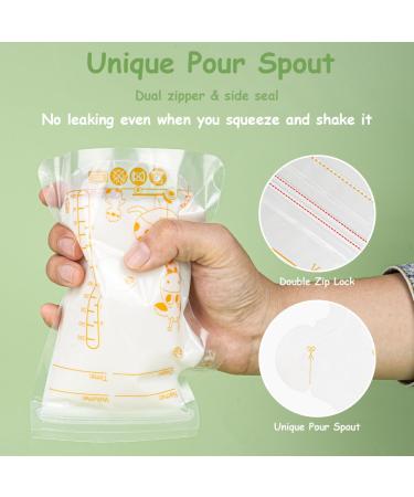 AOLO 130 BPA-Free Breast Milk Storage Bags - 250ml Spout-Proof & Space-Saving for Freezing & Breastfeeding - Buy Online on SooperMarket.com
