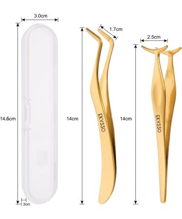 EKYSSO Eyelash Applicator Tools Set 2 PCS DIY Cluster Lash Tweezers Eyelash Clusters Tweezers for False Lashes Professional Curved Eyelashes Extension Tweezer for Individual Cluster Strip Lashes. - Buy Online on SooperMarket.com