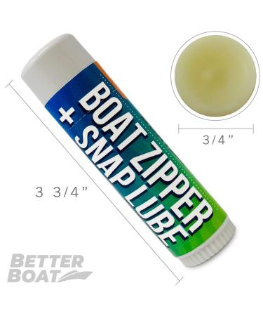 Marine Grade Zipper Wax & Lube Stick - Easy Boat Canvas & Metal Zipper Lubricant for Jackets, Coolers, Vinyl Panels, Wetsuits - No Messy Oil or Graphite - Buy Online on SooperMarket.com