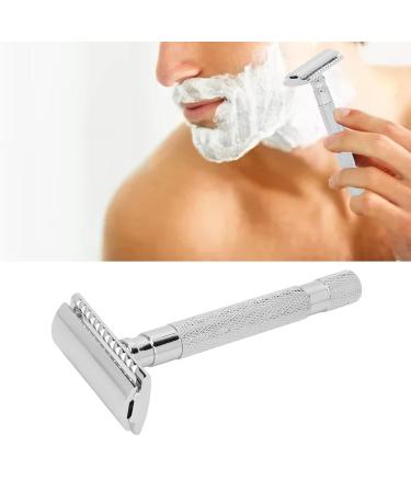 Double Edge Reusable Security Razor - Manual Zinc Alloy for Wet Shaving | Barber Quality (Silver) - Buy Online on SooperMarket.com