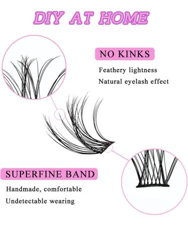Bransfy Cluster Lashes D Curl 100 Pcs | Natural Look False Eyelashes Extension | Reusable DIY Eyelash Extension | Super Thin Band | Soft & Comfortable | D 0.07 8-16mm - Buy Online on SooperMarket.com