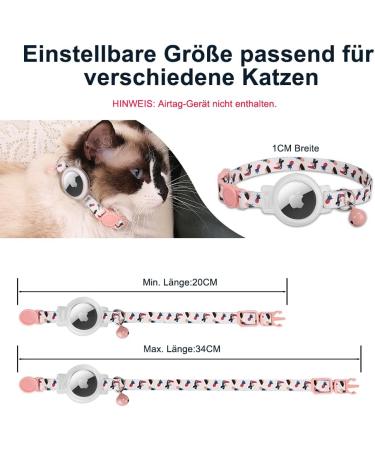Mouyou Airtag Cat Collar - Adjustable Soft Nylon with Bell & Silicone Holder | Cute Animal Pattern | International Shipping - Buy Online on SooperMarket.com