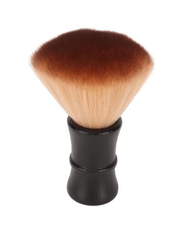 Beard Foam Brush Wooden Handle Nylon Hair Compact Size Fluffy Men's Beard Foam Brush for Home Use (Black)