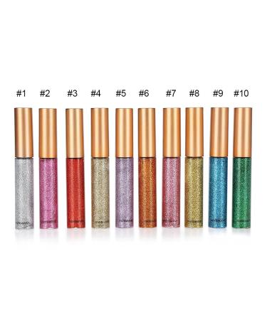 Glitter Eyeliner Liquid Set - 10 Colors Waterproof & Long Lasting Metallic Eye Pens - Buy Online on SooperMarket.com