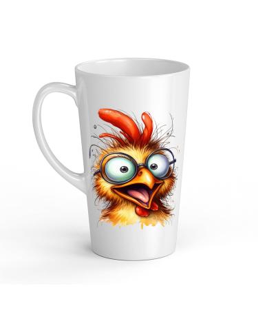White Ceramic Kids Chicken Mug - Large 483 ml Perfect for Hot Chocolate or Milk Fun and Easy to Use