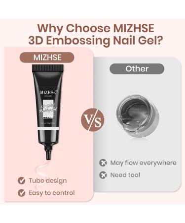 MIZHSE 3D Nail Gel - Clear Sculpting Gel for Nail Art | 15g Molding & 5D Embossed Gel for Stunning Manicures | International Shipping Available - Buy Online on SooperMarket.com