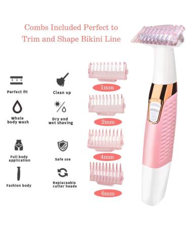 Electric Shaver Trimmer for Women - Painless Wet & Dry Body Hair Remover - USB Rechargeable Cordless Bikini Line Trimmer - Waterproof - Buy Online on SooperMarket.com