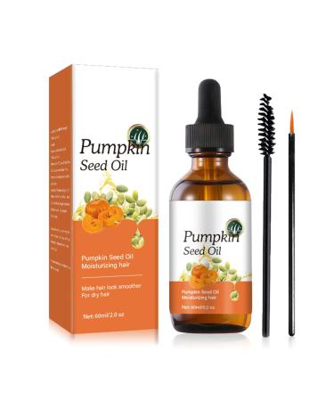 Trendyfave Pumpkin Seed Oil for Hair Growth Hair Growth Oil Organic Hair Serum Pumpkin Oil for Hair Eyelash Growth Serum Eyebrow & Eyelash Growth Skin Care Moisturizing Hair 60ml