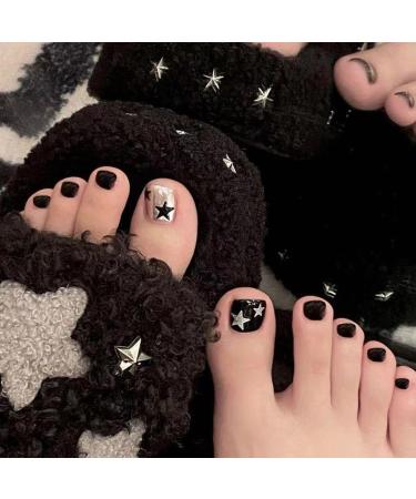 Decorative nail patch night star toenail patch fake nails wears nail patch finished product 24 nail patch with white toenail patch.