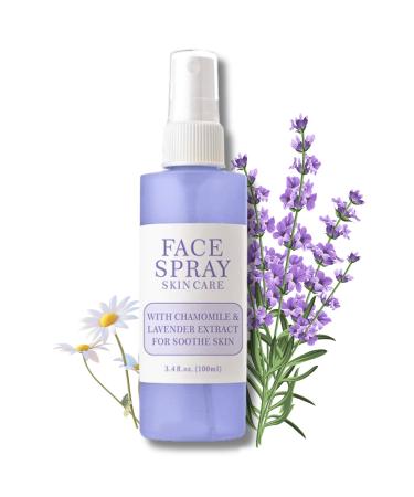 Lavender Hydrating Face Mist Facial Spray with Lavender & Chrysanthemum Lavender Face Toner for Dry Skin Makeup Setting Spray for Face Soothing Face Spray Nourishing Dry Skin & Relieve Acne 100ml