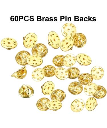 50PCS Brass Metal Pin Backs for Brooch Tie Hat Badge Insignia - Gold | Lapel Pin Backings - Buy Online on SooperMarket.com