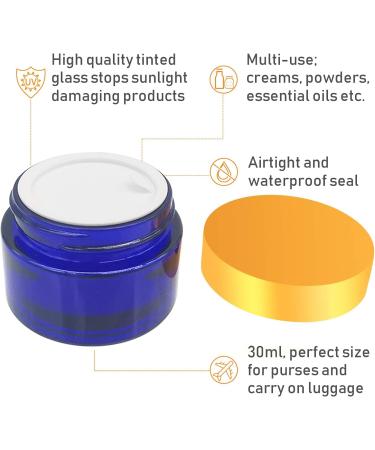 Cisolen 6-Piece Empty Glass Cosmetic Container Set - 30ml Cream Cans with Lid & Liner for Creams Lotions & Essential Oils - Ideal for International Shipping - Buy Online on SooperMarket.com