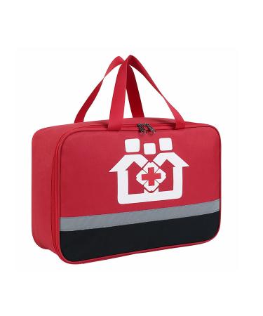 Zimohe 2PCs medication bag empty medicine storage bag large capacity of waterproof storage boxes for house auto office camping hunt red l
