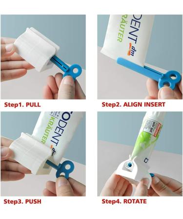 3 Pieces Rolling Tube Toothpaste Squeezer Toothpaste Seat Holder Stand Rotate Toothpaste Dispenser for Bathroom - Buy Online on SooperMarket.com
