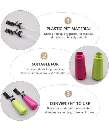 Lurrose 3pcs 130ml Hair Dye Bottle Root Comb Applicator Bottle Hair Coloring Dyeing Dispensing Bottle Container for Home Shop Scalp Treatment Perming Tools (Random Color) - Buy Online on SooperMarket.com
