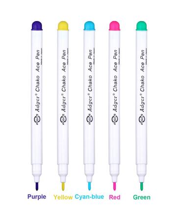 NOTIONSLAND 5 Color Fabric Marking Pens Multi-color Water Soluble Erasable Pen Sewing Marking & Tracing Tools for DIY/Party