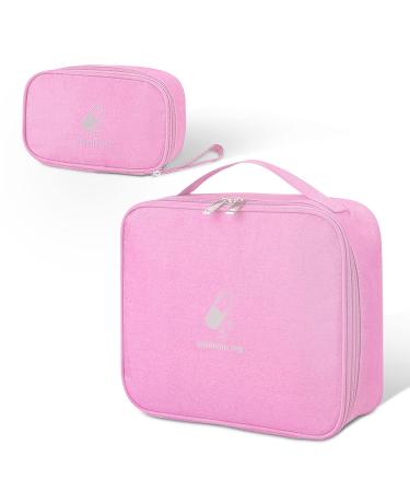 Keraneet 2 piece of medication bag pharmacy smooth texture medicine storage pocket dust -repellent portable medication mesh for travel on the go home office - pink
