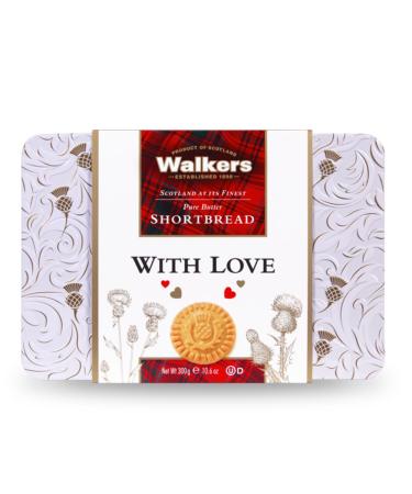 Walkers Shortbread With Love Thistle Shortbread Tin - 18 x Shortbread Rounds 300g (Pack of 1)