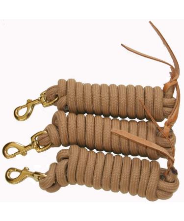 Set of 3 Green 9-Foot Nylon Lead Ropes with Leather Popper - Buy Online on SooperMarket.com