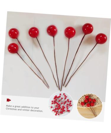 HOMSFOU 600 Pcs Artificial Berries Holly Berries Branch Artificial Red Berry Stem Artificial Holly Berries Round Ball Christmas Decor Christmas Tree Decorations Wreath Foam Cherry - Buy Online on SooperMarket.com