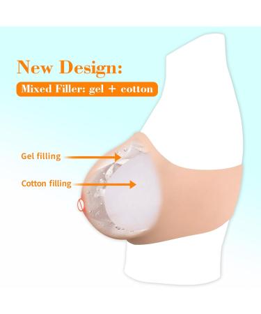 Icever Silicone Breast Shapes 2.0 - Realistic H Cup Prostheses for Mastectomy & Crossdressers | Light Ivory White Size XL - Buy Online on SooperMarket.com