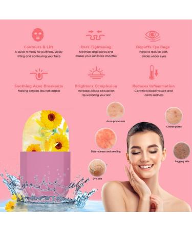 Ice Roller for Face - Portable Silicone Skin Care Tool | Reusable Ice Facial Roller to Brighten & Reduce Fine Lines (Pink - Buy Online on SooperMarket.com