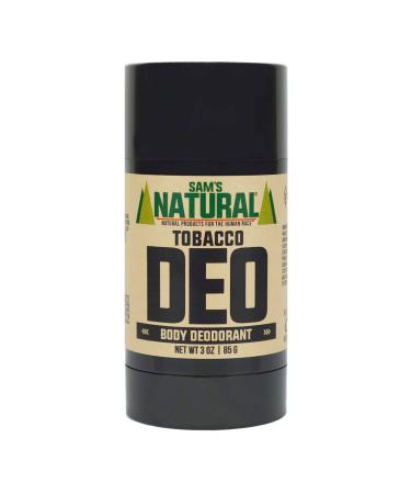 Sam s Natural Deodorant - Tobacco - Holiday Gifts - Stocking Stuffers - Aluminum Free DEO - No phthalates parabens sulfates or dyes - For Men Women Unisex - Vegan Cruelty Free - 3 oz