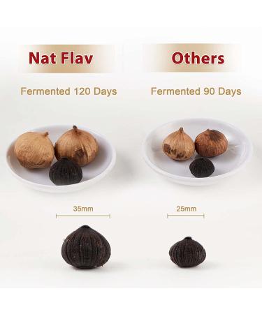 Nat Flav Whole Black Garlic 8.8 Oz (250g) - Fermented 120 Days, High Antioxidants, Non-Additives, Ready to Eat Healthy Snack - Buy Online on SooperMarket.com