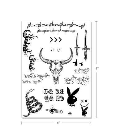Post Malone Face Temporary Tattoos Set for Halloween Costume - Skin Safe 1 Sheet - Buy Online on SooperMarket.com