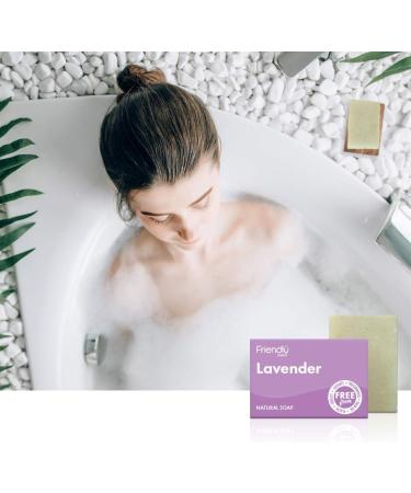 Friendly Soap Handmade Natural Lavender Soap - Relaxing Indulgent Exfoliating 95g - Buy Online on SooperMarket.com