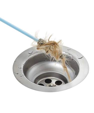 PGI Traders Flexible Drain Cleaning Sticks | Quickly Removes Clogs | Effective in Sinks, Tubs, Showers |Easily Pulls Out Hair and Filth | Long 19.5 Handle | Disposable | 12 Pack