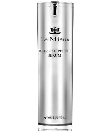 Le Mieux Collagen Peptide Serum - Concentrated  Creamy Anti Aging Face Serum with Skin Contouring Peptides & Moisturizing Hyaluronic Acid  No Parabens or Sulfates (1 oz / 30 ml)