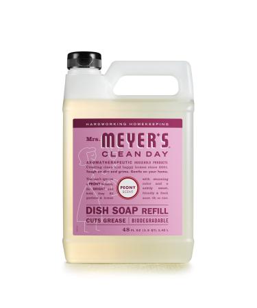 Mrs. Meyer's Liquid Dish Soap Refill, Biodegradable Formula, Peony, 48 fl. oz